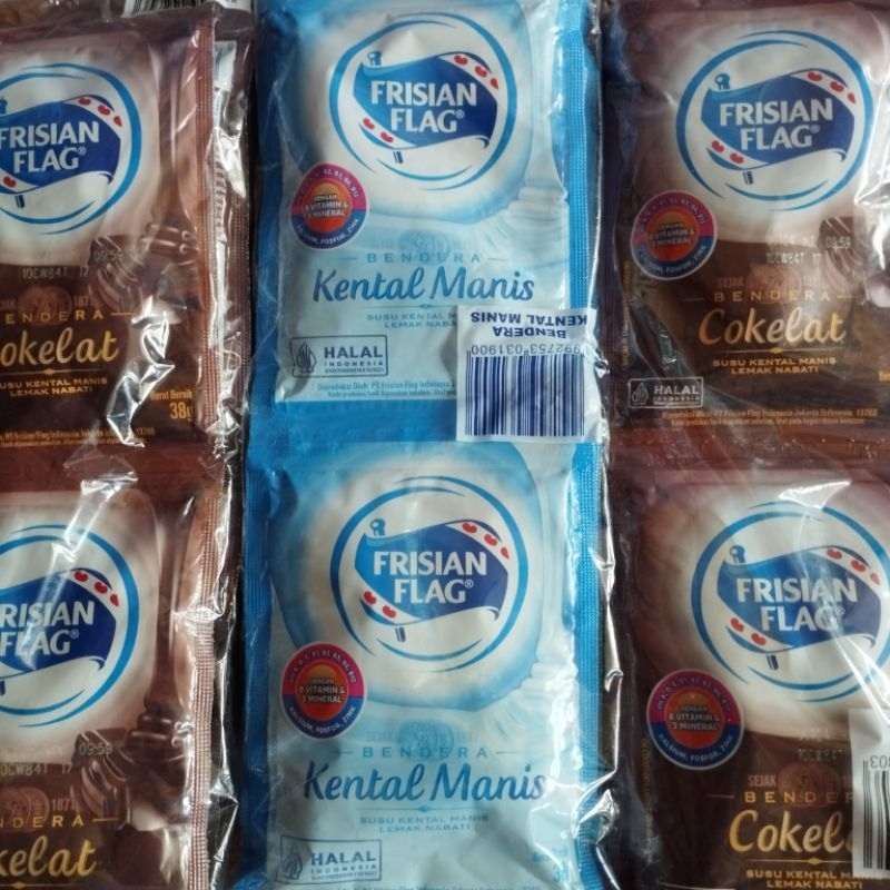 

FRISIAN FLAG SUSU BENDERA KENTAL MANIS LEMAK NABATI 1 RENCENG ISI 6 SACHET