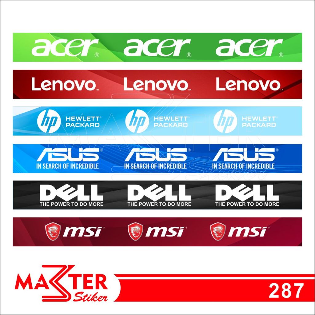 

287 - Stiker Merk Komputer, Sticker Vinyl, Premium, Tahan Air, Termurah, dan Bisa Custom