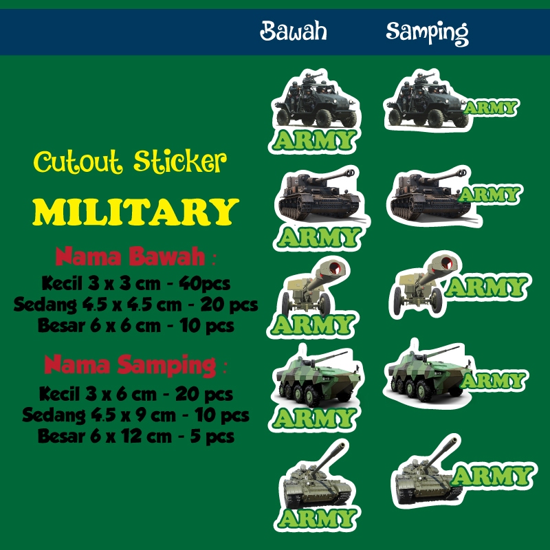 

sticker nama cutout army