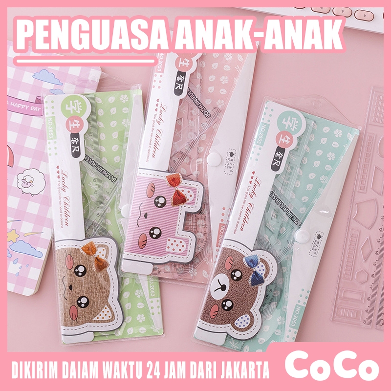 

HM38 1Set Isi 4 Penggaris Set isi 4 Model Penggaris Plastik Model Garisan Set Ruler Set