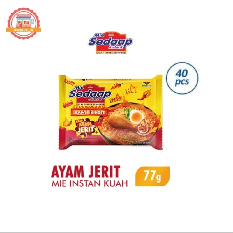 

Sedaap Mie Rawit Bingit Ayam Jerit 1 dus isi 40 pcs