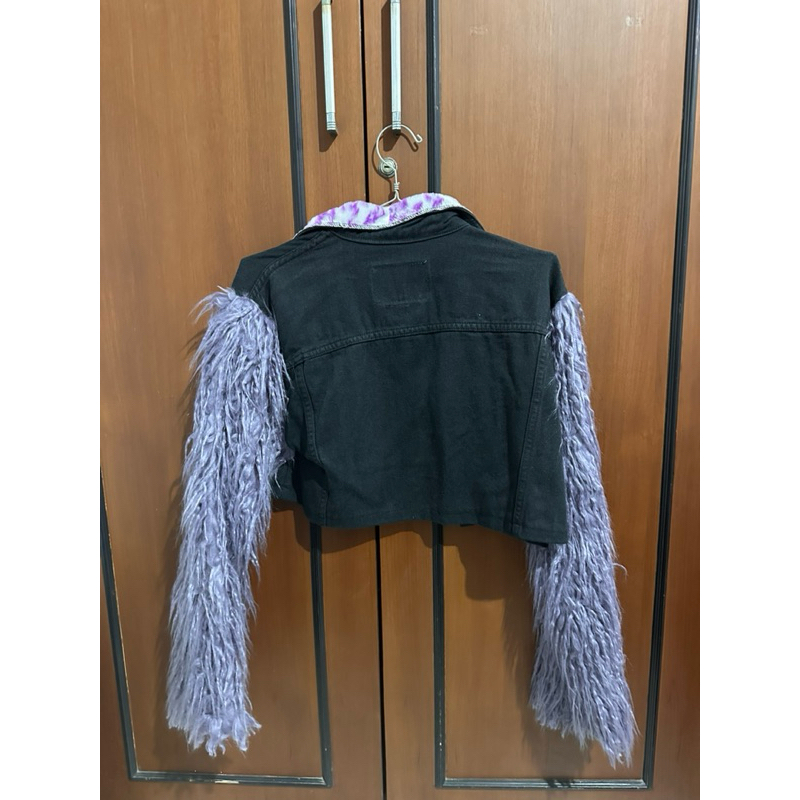 [NEW] Faux Fur Crop Hoodie
