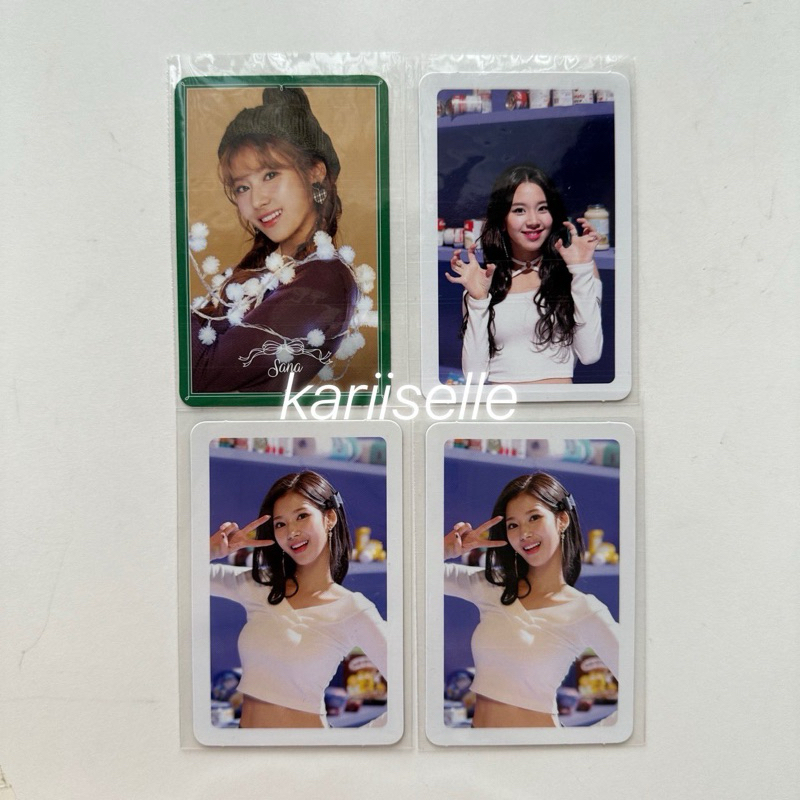 TWICE SANA CHAEYOUNG MERRY AND HAPPY ALBUM PHOTOCARD pc lfb ph mnh m&h border putih kuku peace hijau