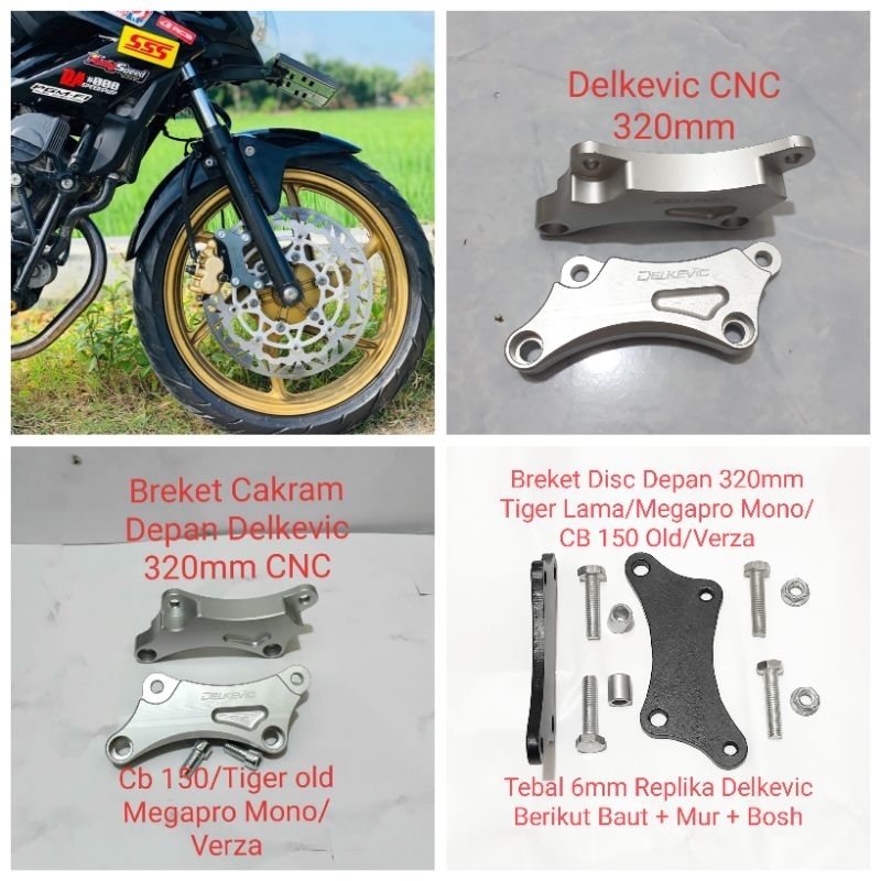Breket Piringan depan Tiger lama Cb 150 old Verza New Megapro mono Breaket Cakram 320mm Cb 150R