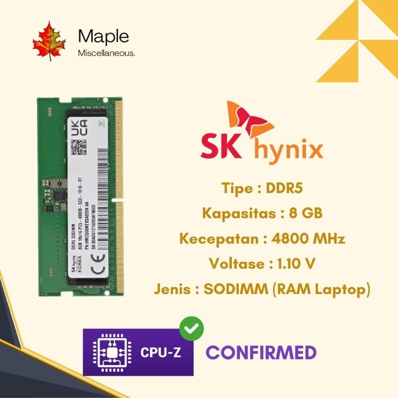 RAM SK Hynix 8GB DDR5-4800MHz Copotan Ori