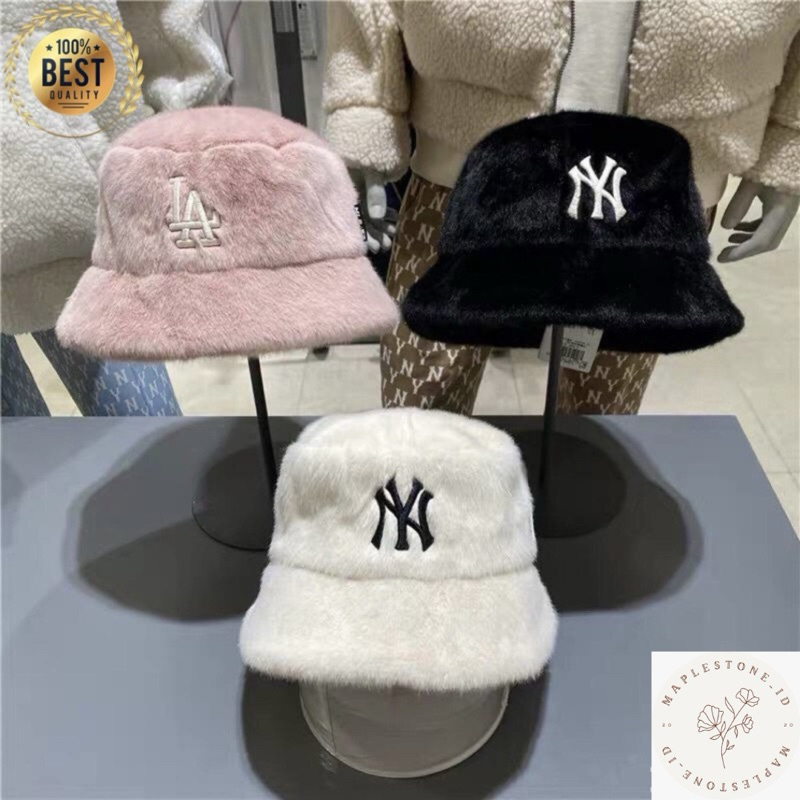 [NEW NY LA] Winter Collection Fur Symbol Bucket Hat Original