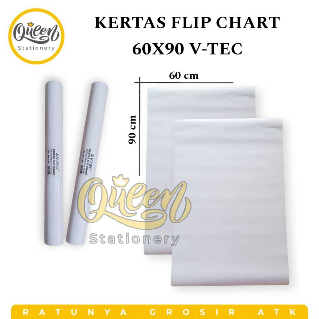 

1 GULUNG (25 LEMBAR) KERTAS FLIP CHART 60X90 V-TEC / ART PAPER / ART BOARD