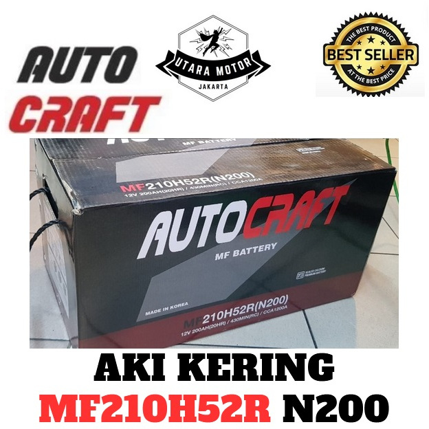 AUTOCRAFT Aki Kering MF 210H52R N200 12V 200Ah Kapal Genset Solar Panel