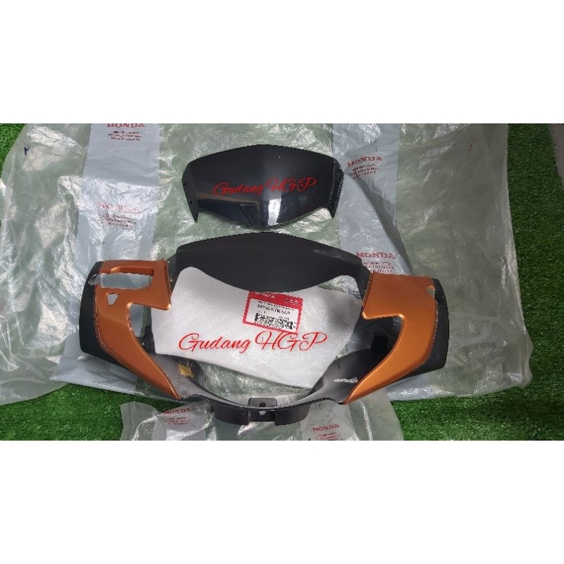 Cover Handle Front Lengkap Visor PB ORG Orange  Honda Supra X 125 Injection 2005-2006 53205-KPH-700F