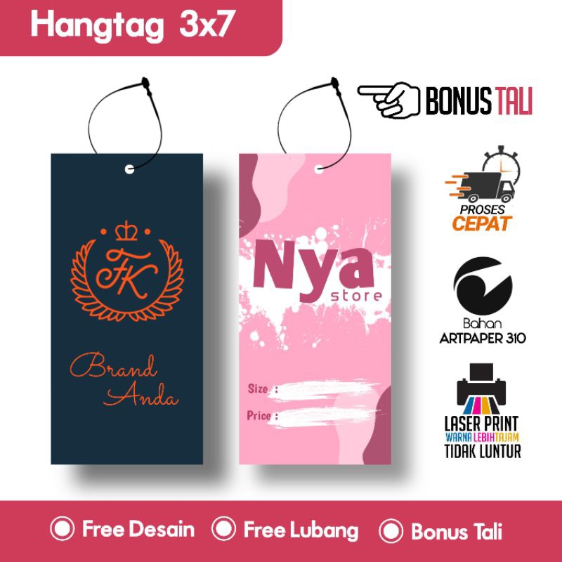 

Hang Tag Baju (FREE DESIGN) - Label Baju - Cetak Hangtag Baju - Label - Hangtag 3x7