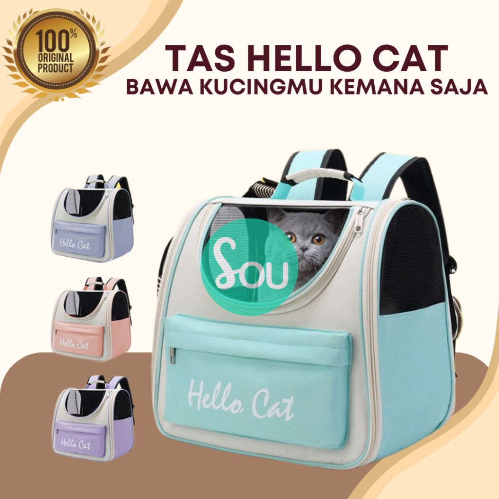 Tas Ransel Kucing Tas Kucing Hello Pet Carrier Tas HELLO Cat Cat Bag Tas Hiking Untuk Membawa Kucing