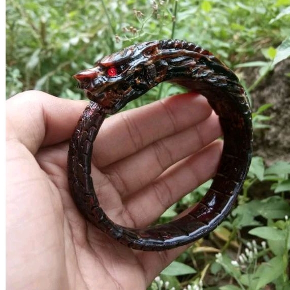 Gelang Akar Bahar Merah full Ukir naga , #akar Bahar hitam,#akar Bahar merah