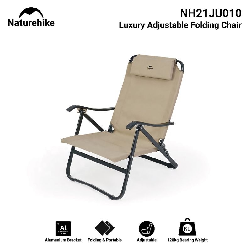 KURSI LIPAT NATUREHIKE NH21JU010 TIPE 35 TY05 LUXURY ADJUSTABLE FOLDING CHAIR KURSI SANTAI MALAS OUT