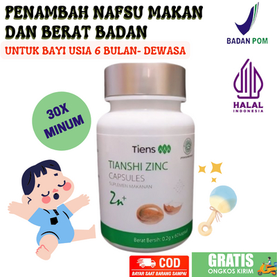 (Gratis Ongkir) Zinc Capsule Vitamin (30 kapsul) Penambah Nafsu Makan Anak bisa dikonsumsi dari bayi