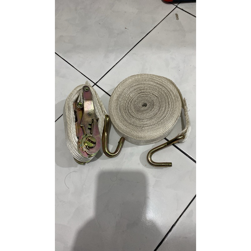 Rachet Tie Down  8-10 Meter 10 TON Webbing Cargo Lashing Belt  Trackbelt Tali Ikat Sabuk Truk tali w