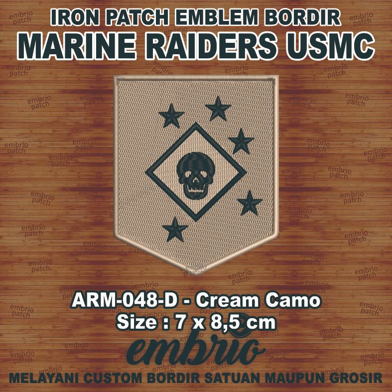 ARM-048-D Patch MARINE RAIDERS USMC marsoc us marine corps amphibious - Cream Camo desert camouflage