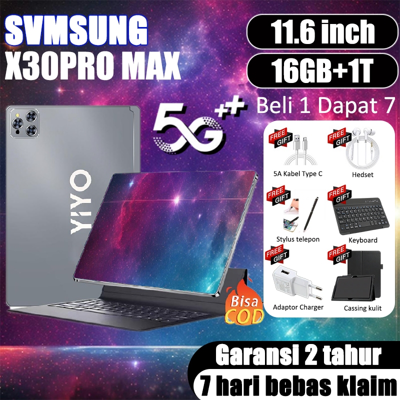 2024 Tablet Android Baru X30pro PC Tablet Murah 5G 11.6inch RAM 16GB+1T ROM Anak Android Svmsung Galaxy tab Pro11 Oppo Xiomi Pad Ipad Second Original Wifi Only Layar Mobil Ipet Tab HP Promo Cuci Gudang Asli WIFI/S9/pro11/s8/samsung