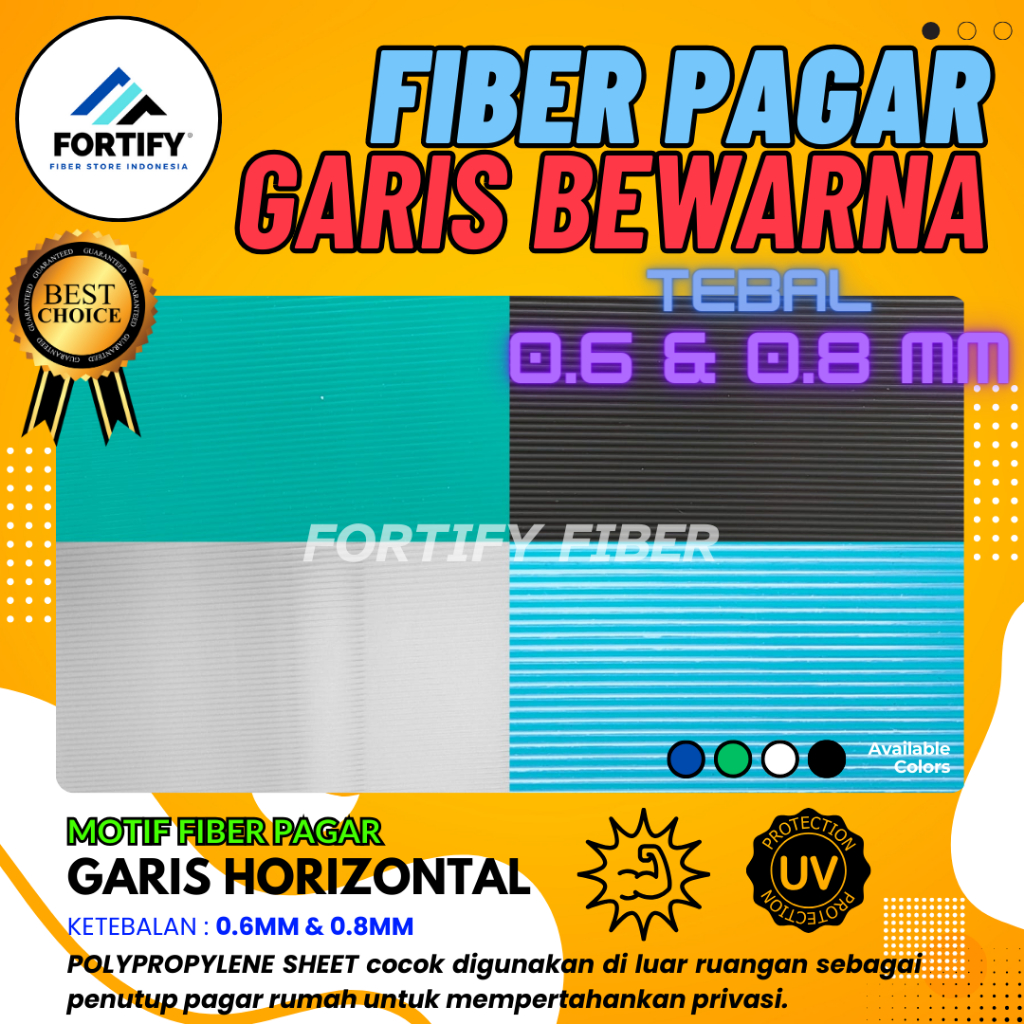 Fiber Plastik Penutup Pagar Rumah Motif GARIS Horizontal