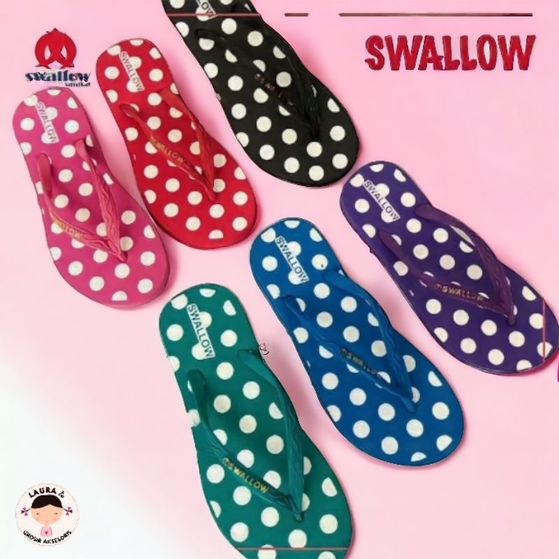 Sandal Japit Swallow Nice Polkadot Dewasa Grosir Lusinan
