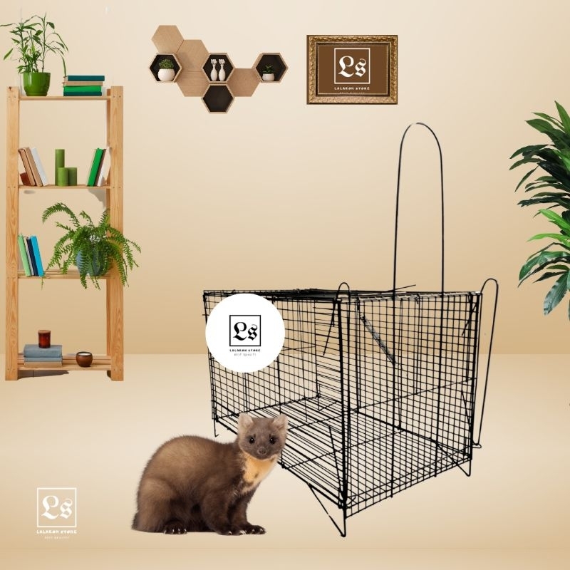 KANDANG JEBAKAN BESI LIPAT JUMBO PERANGKAP HEWAN MUSANG, TIKUS, KUCING LIAR, TUPAI, LUWAK KUAT MURAH