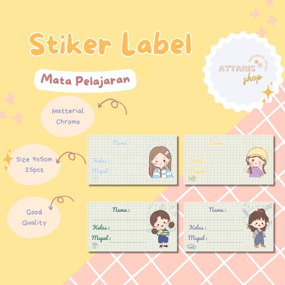 

Stiker Label Mata pelajaran sekolah Cute Girls