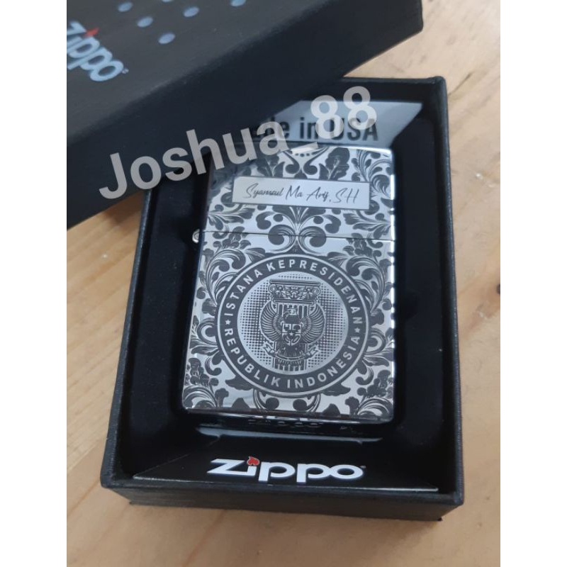 Zippo Korek Api Istana Kepresidenan Republik Indonesia New Motif Batik Bisa Ukir Nama Sendiri Gratis