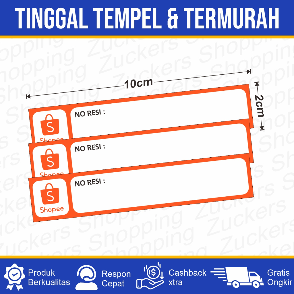 

STIKER RESI PENGIRIMAN SHOPEE TERMURAH 2x10cm ( Min 100pcs )