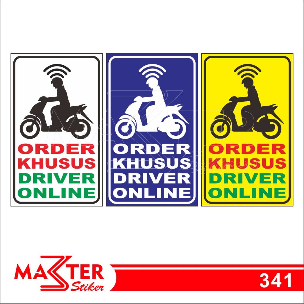 

341 - Stiker Order Khusus Driver Online, Sticker Vinyl, Premium, Tahan Air, Termurah, Bisa Custom