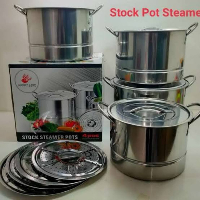 Happy Bird 5555 Stock Pot Steamer Set Stainless Include 4pcs
