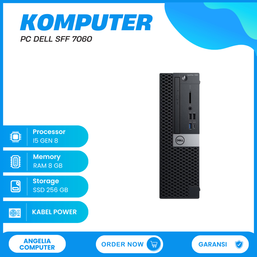 KOMPUTER CPU PC DELL OPTIPLEX 7060 SFF CORE I5 GEN 8 RAM 8GB SSD 256GB