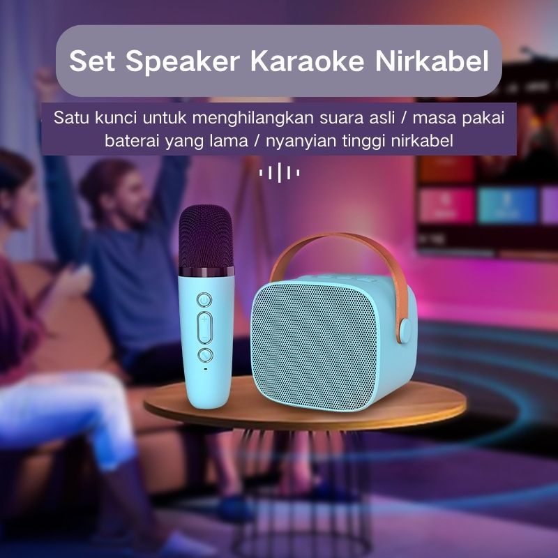 Audio Bluetooth, audio Bluetooth mini portabel, mikrofon nirkabel, audio karaoke