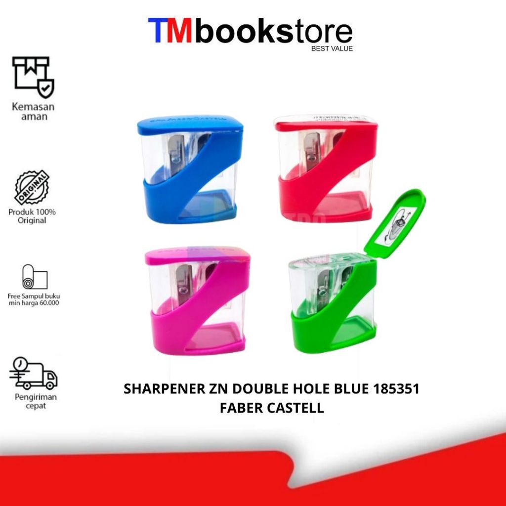 

SHARPENER ZN DOUBLE HOLE BLUE 185351 FABER CASTELL