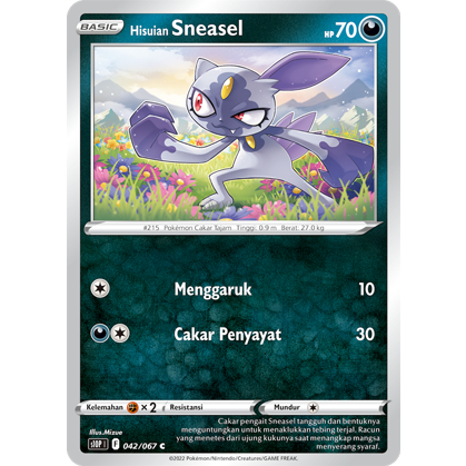 POKEMON TCG INDONESIA HISUIAN SNEASEL S10P 042/067