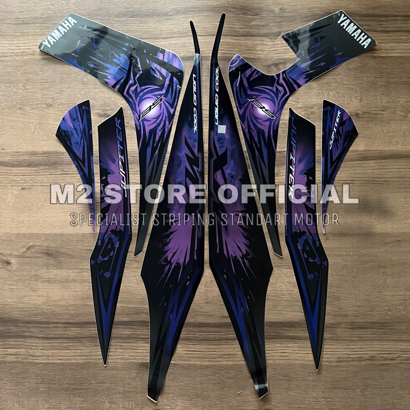 striping yamaha jupiter mx old 135 2009 2010 hitam ungu sticker stiker stripping lis body Jupiter MX
