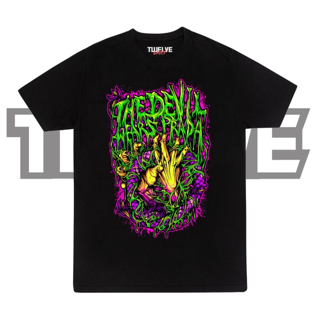 THE DEVIL WEARS PRADA Black Regular T-Shirt | Atasan Pria Wanita | Kaos Musik Cewe Cowo Unisex