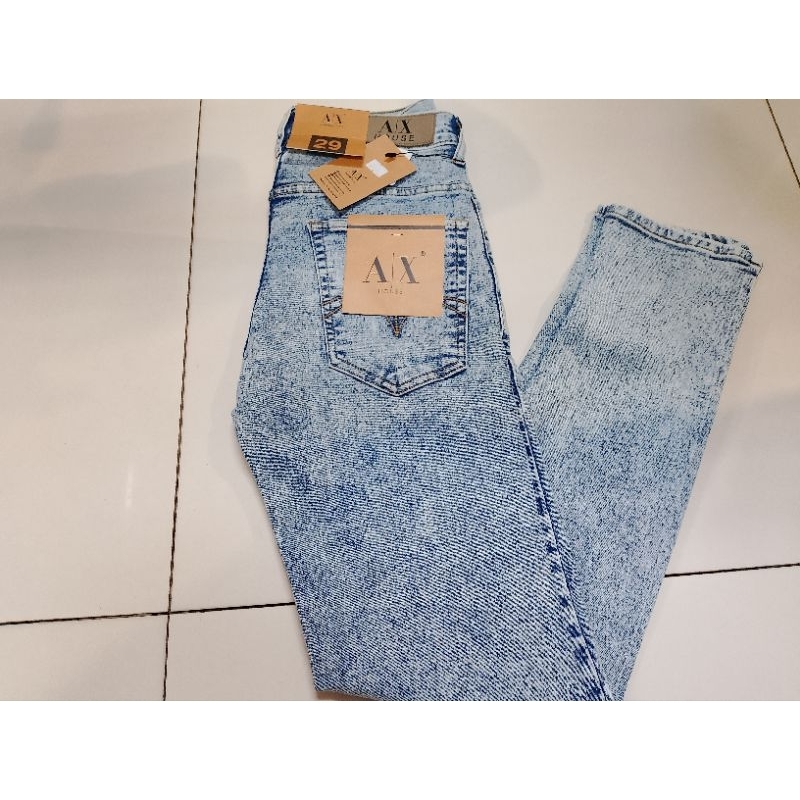 Celana panjang jeans,AX House slimfitt Abu muda