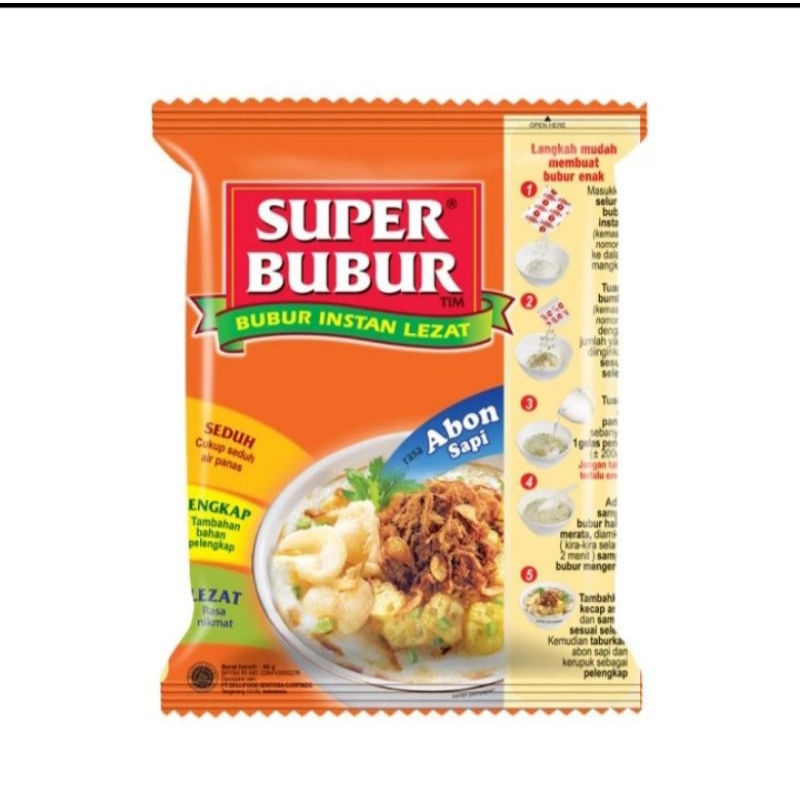 

Super Bubur Bubur Instant Rasa Abon Sapi 1 Renceng isi 5 Sachet