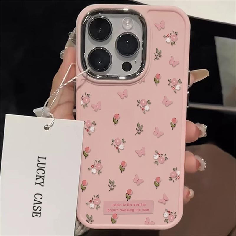 【Case Murah Bagus】QKPhonecase Soft Casing Flower Case hp iPhone 11 13 14 15 Pro Max 12 Pro Max 14 15