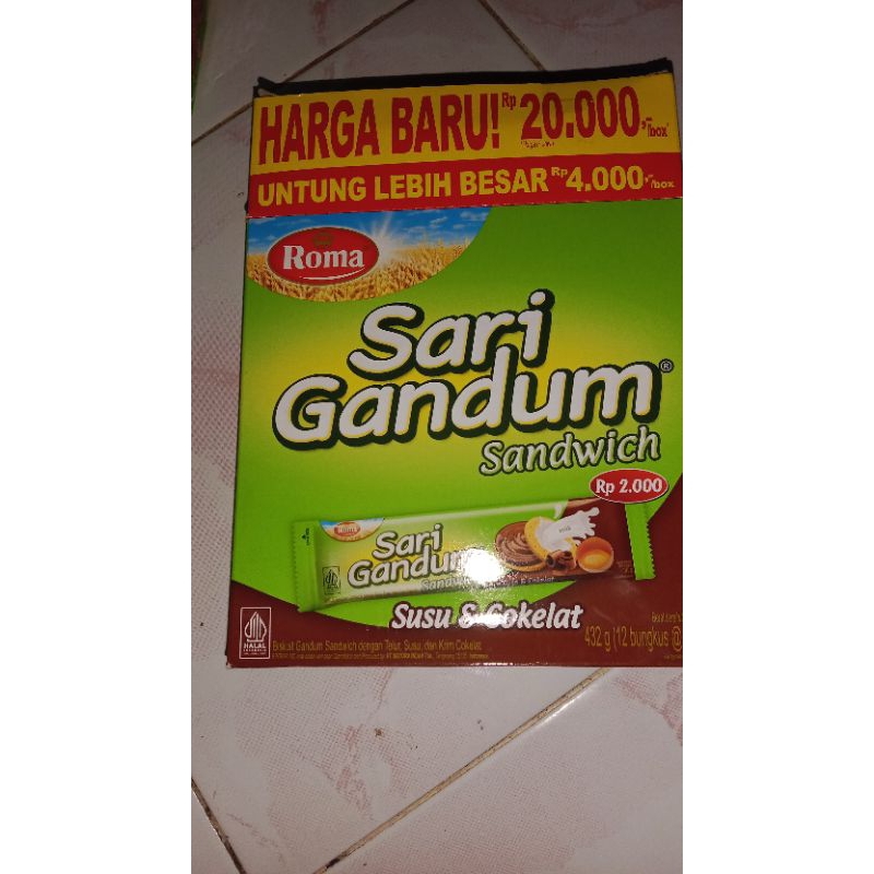 

Sari Gandum susu&coklat isi 12 pcs