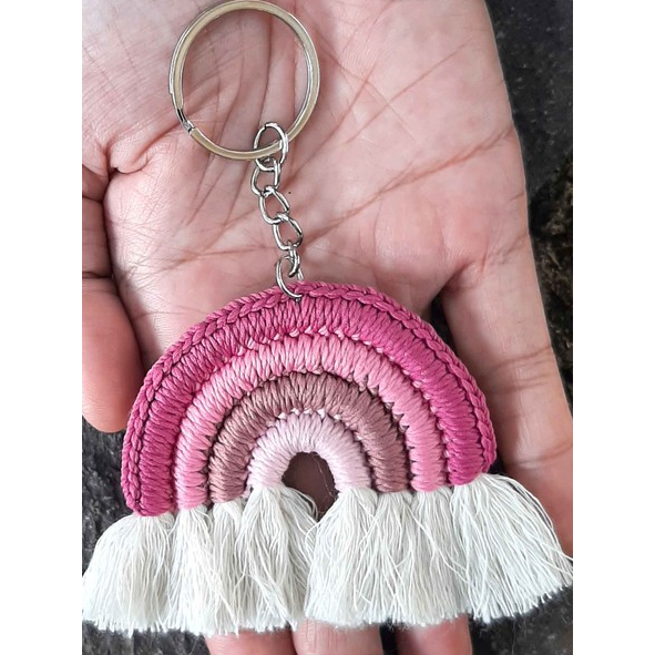 Gantungan Kunci Rajut Rainbow Pelangi | Unikacraft