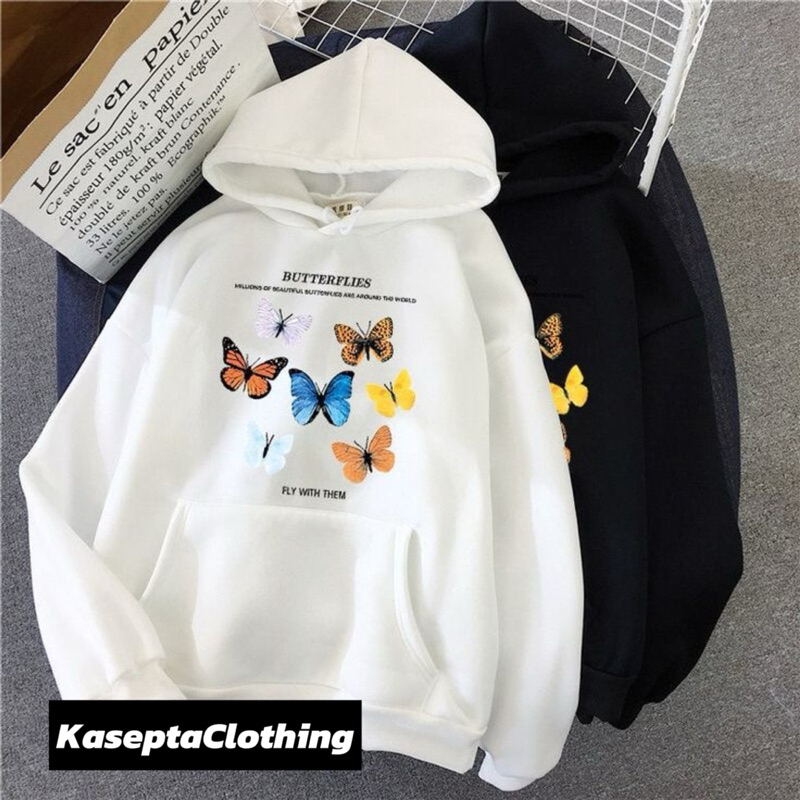 SWEATER HOODIE | KUPU-KUPU BUTTERFLY | JAKET TERLARIS PRIA WANITA
