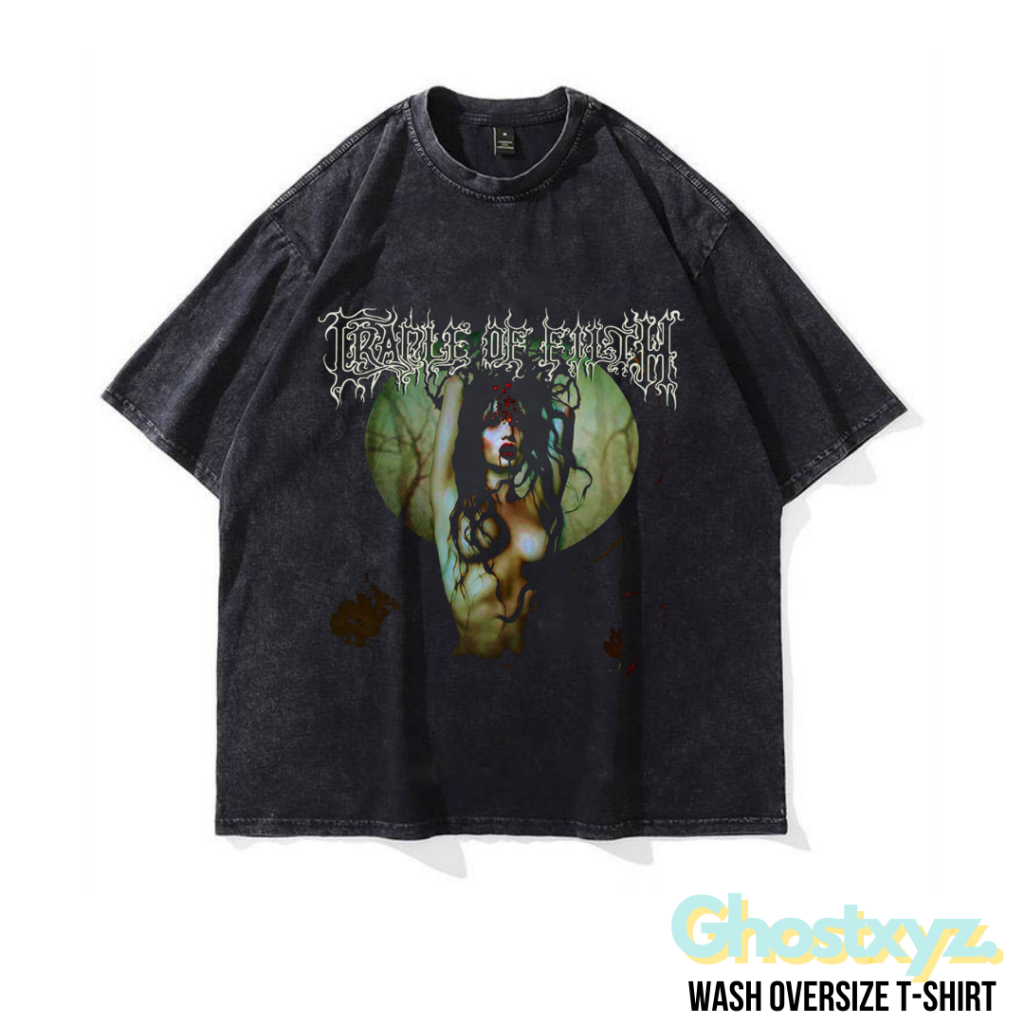 Ghostxyz T-Shirt Cradle Of Filth WM Wash Oversize Vintage Tee Baju Kaos