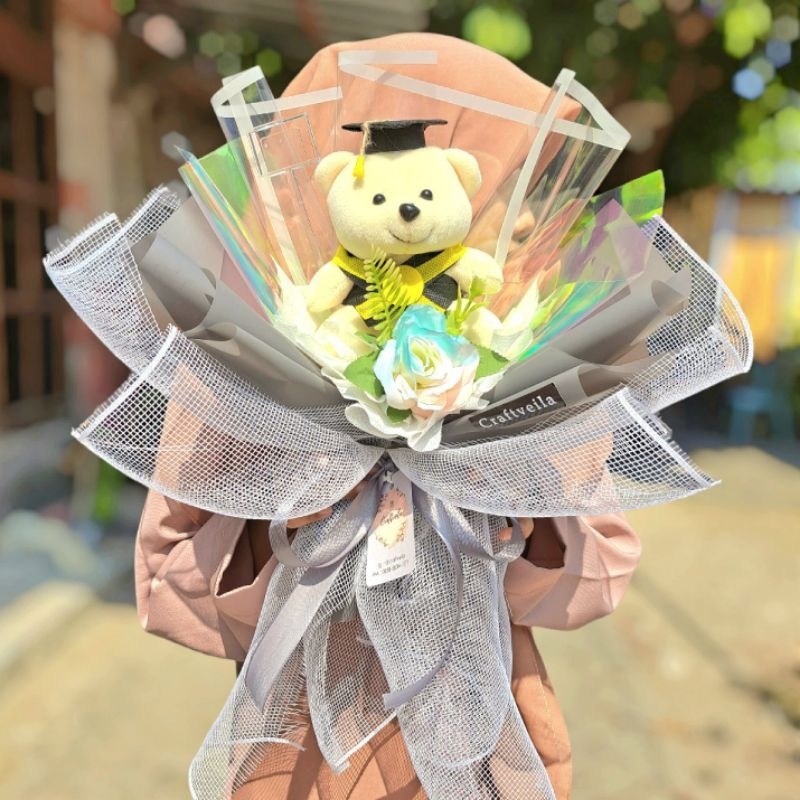 BUKET BONEKA WISUDA | EVERLASTING FLOWERS | KADO WISUDA CEWEK COWOK, ULANG TAHUN, TUNANGAN, WEDDING,
