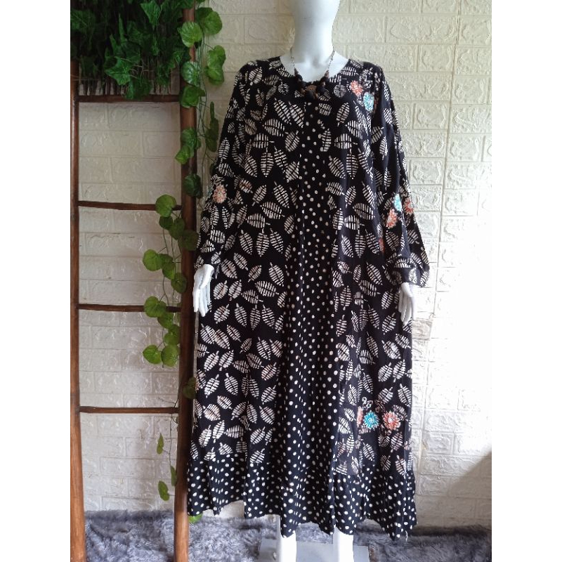 Gamis Jumbo Panjang Rempel Bawah Batik Cap
