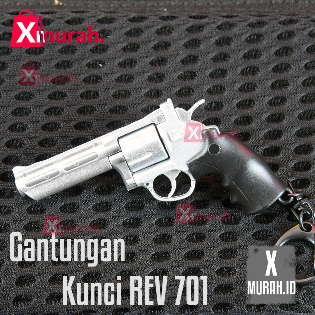 Gantungan Kunci Mobil Motor PUBG Model Pistol Model Rev 701 Silver