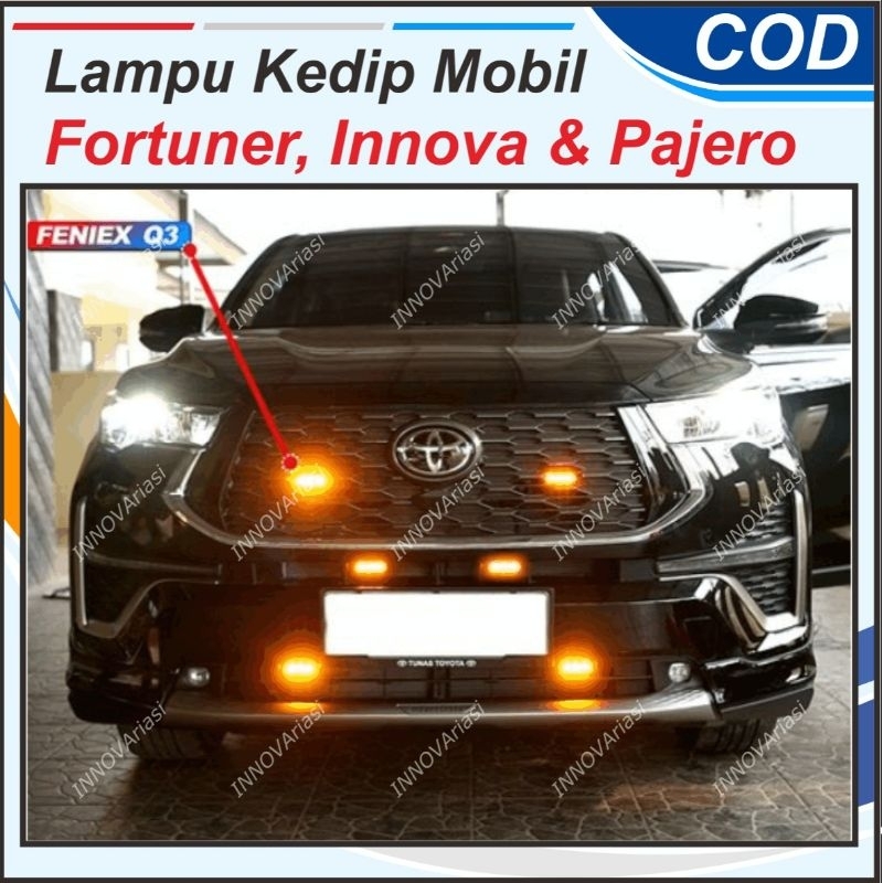 LAMPU GRILL TEMBAK KEDIP BUMPER DRL LED MOBIL MOTOR 16 MATA SUPER TERANG