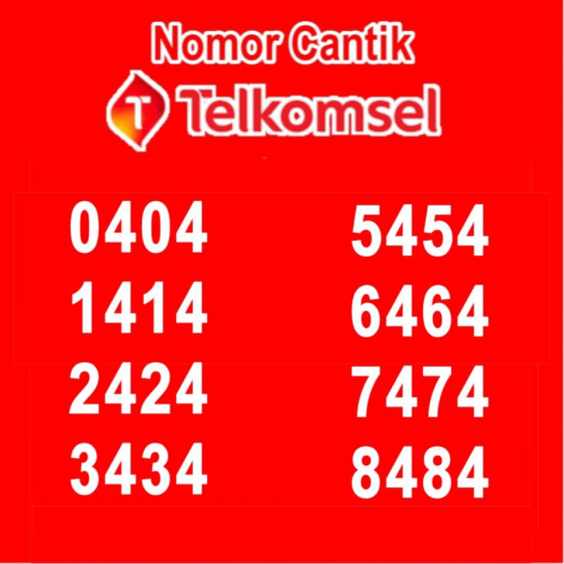 nomer telkomsel 4g cantik abab 0404 1414 2424 3434 5454 6464 7474 8484