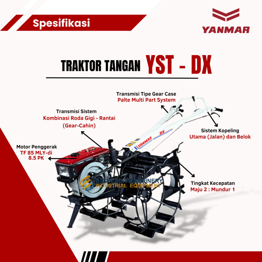 Mesin Traktor Sawah Yanmar Tiller / Hand Traktor YST-DX