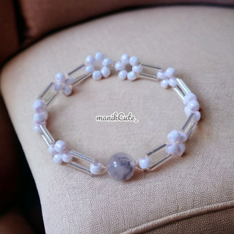 Gelang estetik manik-manik dan batu ukuran anak sampai dewasa✨