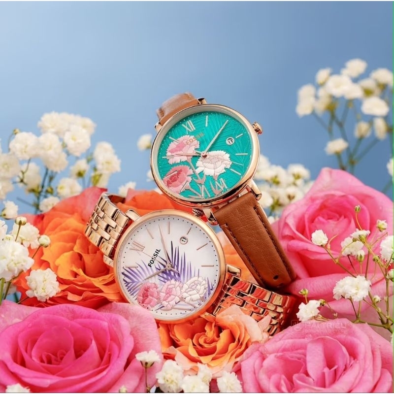 Jacqueline Three-Hand Date Medium Brown LiteHide™ Leather Watch

